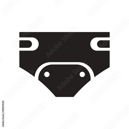 flat icon in black and white style diapers