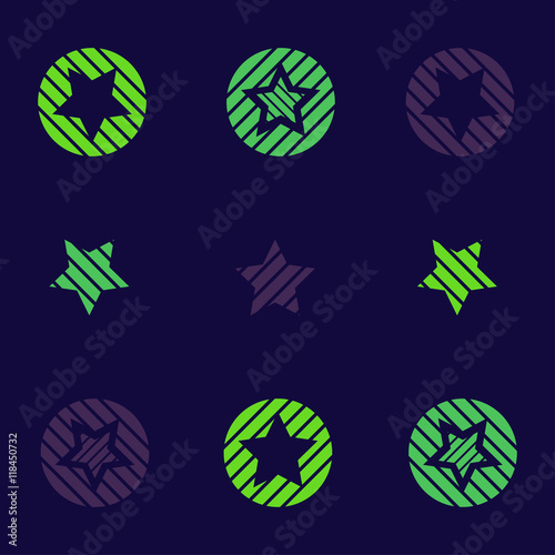 Abstract seamless pattern for girls or boys.  Dark background with bright colorful stars. Creative vector drawing. Funny wallpaper for textile and fabric. 