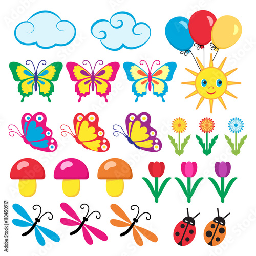 Colourful icons for children. © Antonina