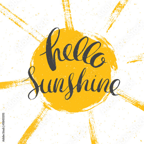 hello sunshine vector lettering