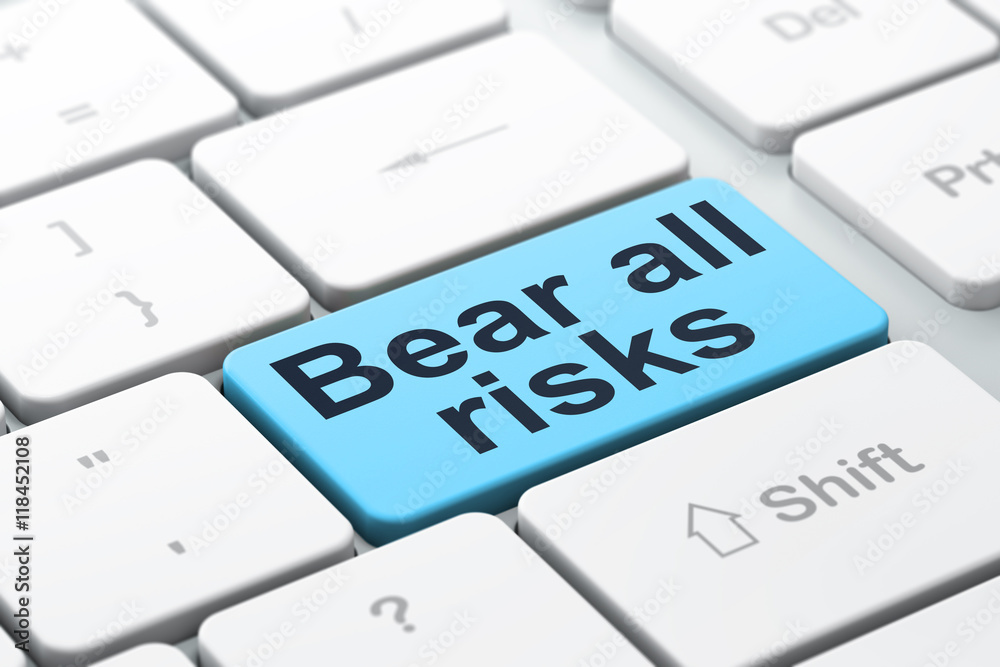 Insurance concept: Bear All Risks on computer keyboard background Insurance concept: Bear All Risks on computer keyboard background