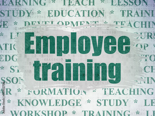 Education concept: Employee Training on Digital Data Paper background