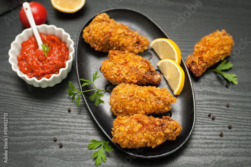 Fried chicken wings - breaded