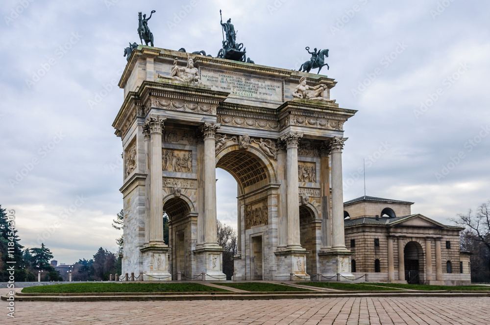 Simplon Gate in Milan, Italy
