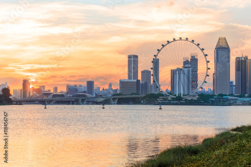 Canvas Print View of central Singapore