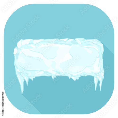 A vector illustration icon of a frozen blank Ice Block.