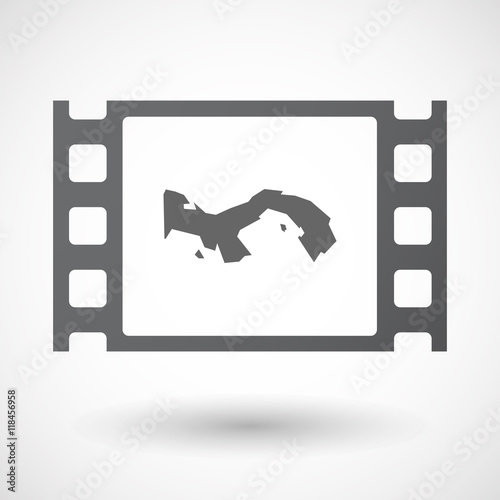 Isolated celluloid film frame icon with  the Panama map