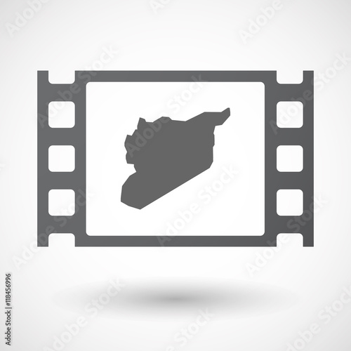 Isolated celluloid film frame icon with  the map of Syria