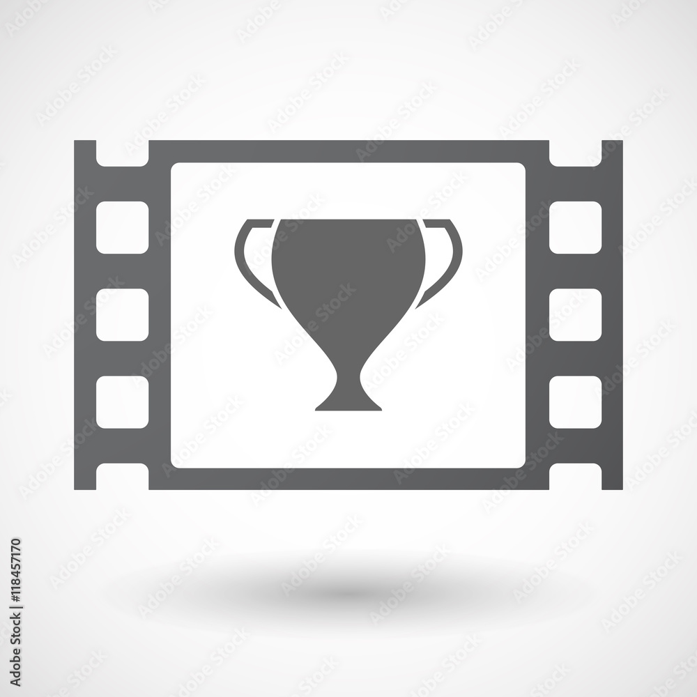Isolated celluloid film frame icon with an award cup Isolated celluloid film frame icon with an award cup