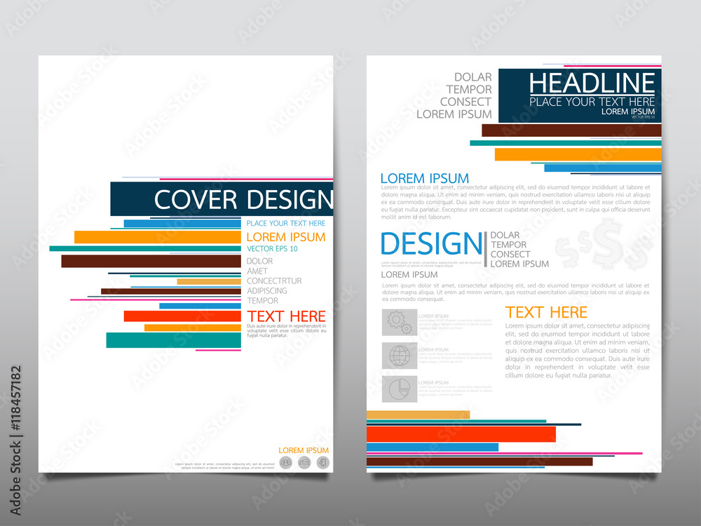 Colorful line cover business brochure vector design, Leaflet advertising abstract background, Modern poster magazine layout template, Annual report for presentation.