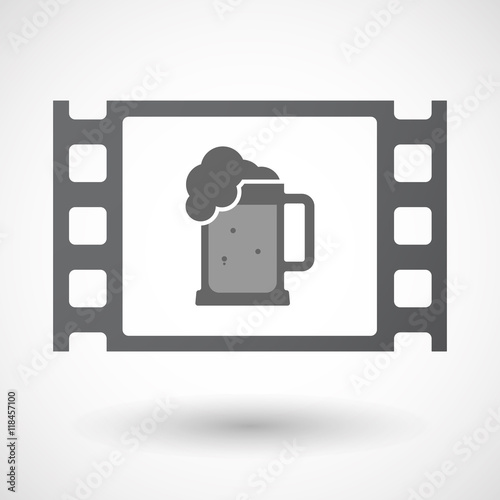 Isolated celluloid film frame icon with  a beer jar icon