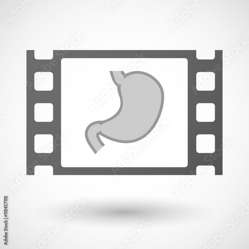 Isolated celluloid film frame icon with  a healthy human stomach