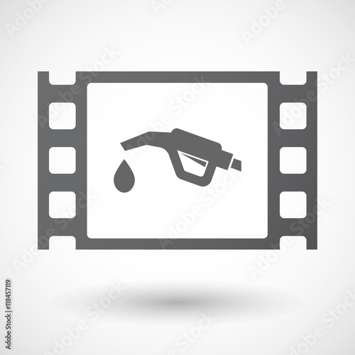 Isolated celluloid film frame icon with  a gas hose icon