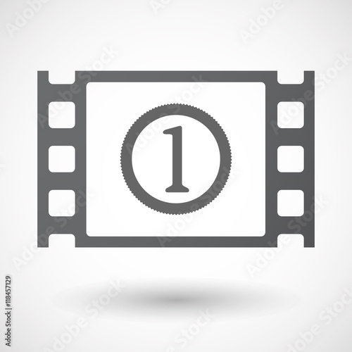 Isolated celluloid film frame icon with  a coin icon