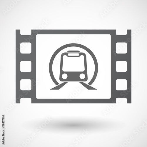 Isolated celluloid film frame icon with  a subway train icon