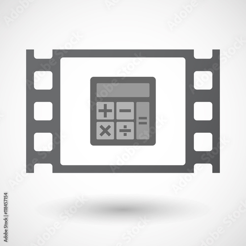 Isolated celluloid film frame icon with  a calculator