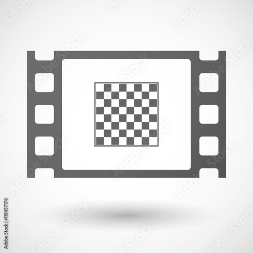 Isolated celluloid film frame icon with  a chess board