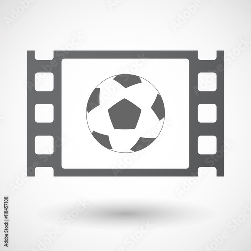 Isolated celluloid film frame icon with  a soccer ball