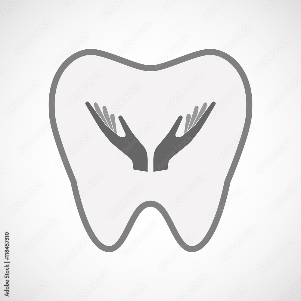 Obraz premium Isolated line art tooth icon with