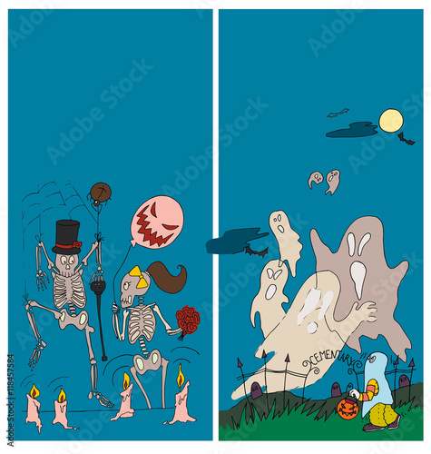 the halloween party in the dark night