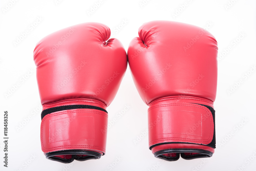 Red boxing gloves isolate