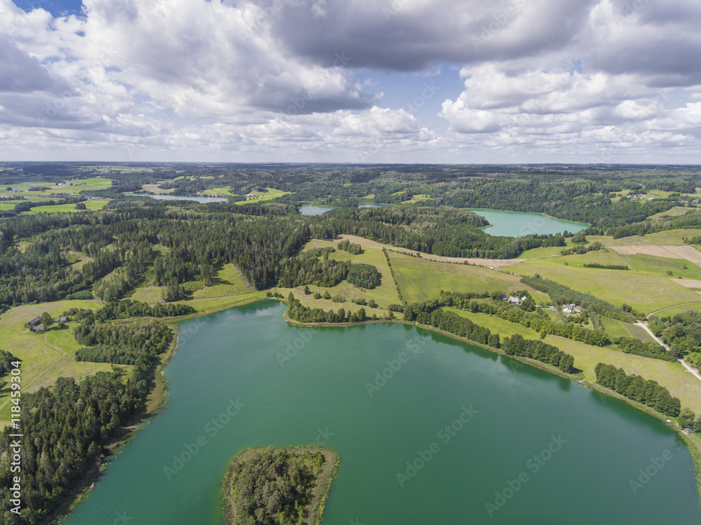 Suwalki Landscape Park, Poland. Summer time. View from above. Suwalki Landscape Park, Poland. Summer time. View from above.