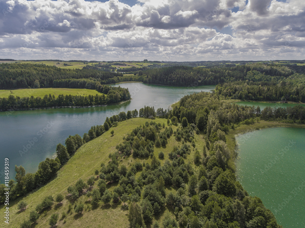 Fototapeta premium Suwalki Landscape Park, Poland. Summer time. View from above.