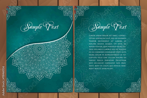 Set of cards or invitations with mandala pattern.
