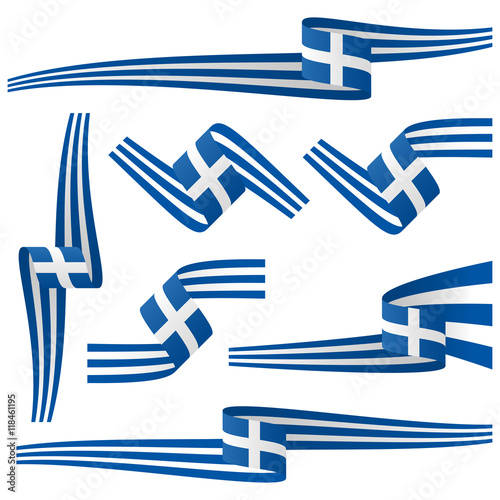 collection of greek country flag banners
