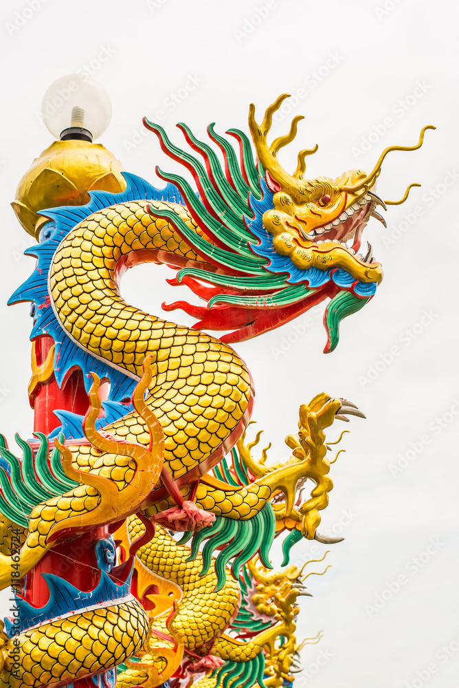Golden Dragon in Chinese temple Golden Dragon in Chinese temple