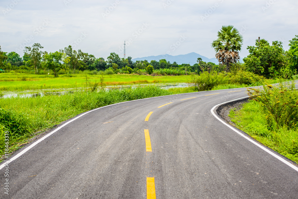Asphalt road on countryside in thailand. Asphalt road on countryside in thailand.