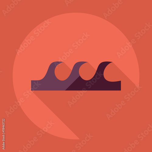 Flat modern design with shadow  Icon wave