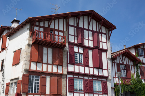 Basque Country. France. view of a house with tradionnal exterior photo