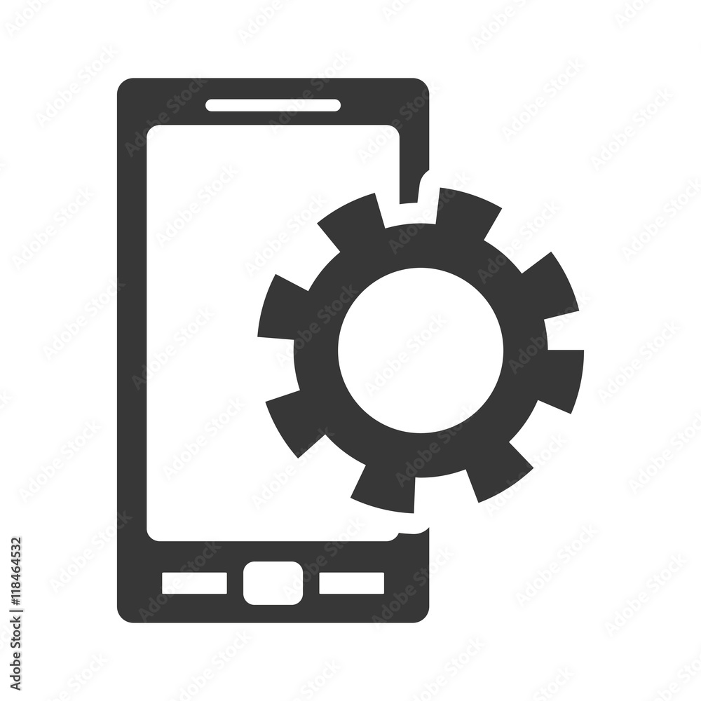 Smartphone gear gadget technology media icon. Isolated and flat illustration. Vector graphic Smartphone gear gadget technology media icon. Isolated and flat illustration. Vector graphic