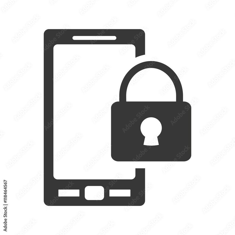 Smartphone padlock gadget technology media icon. Isolated and flat illustration. Vector graphic Smartphone padlock gadget technology media icon. Isolated and flat illustration. Vector graphic