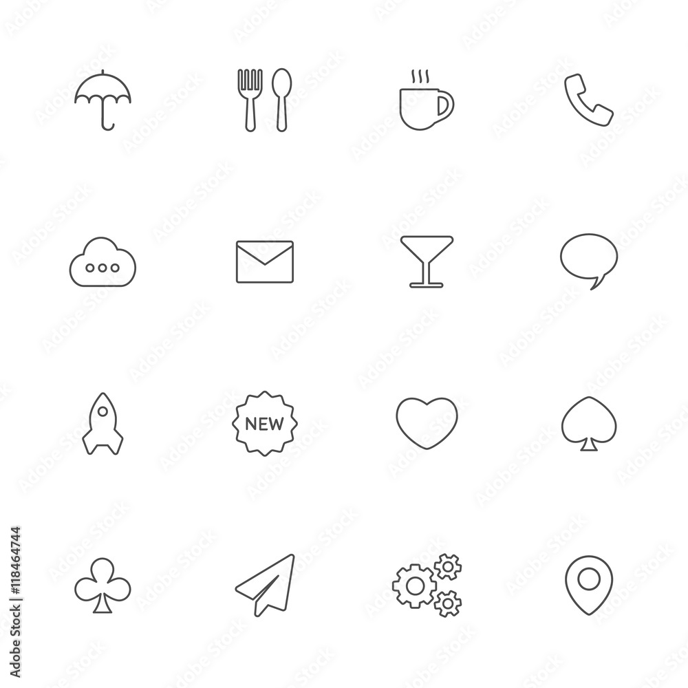 Web, miscellanea gray line icons Web, miscellanea gray line icons