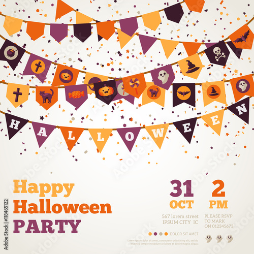 Halloween Background with Flags