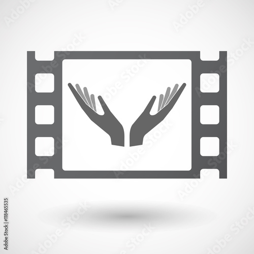 Isolated celluloid film frame icon with