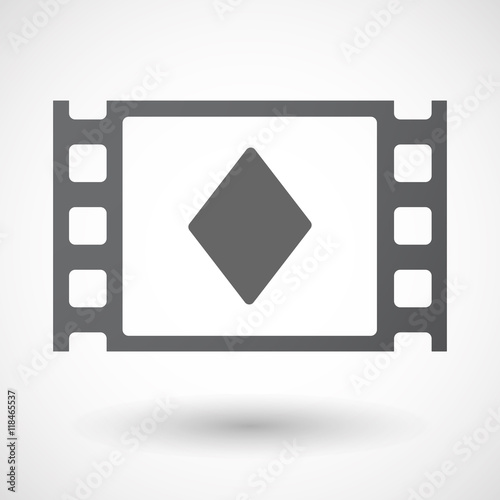 Isolated celluloid film frame icon with  the  diamond  poker pla
