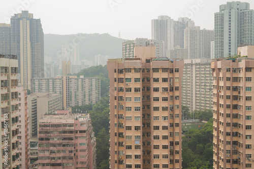 Residential buildings zone in Hong Kong in the morning. © GypsyGraphy