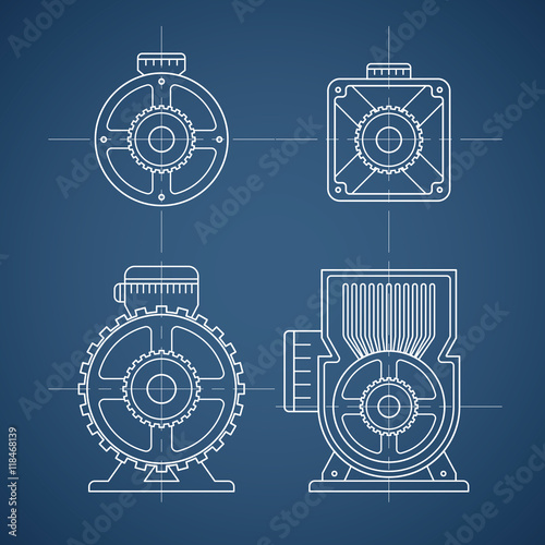 electric motor line icon