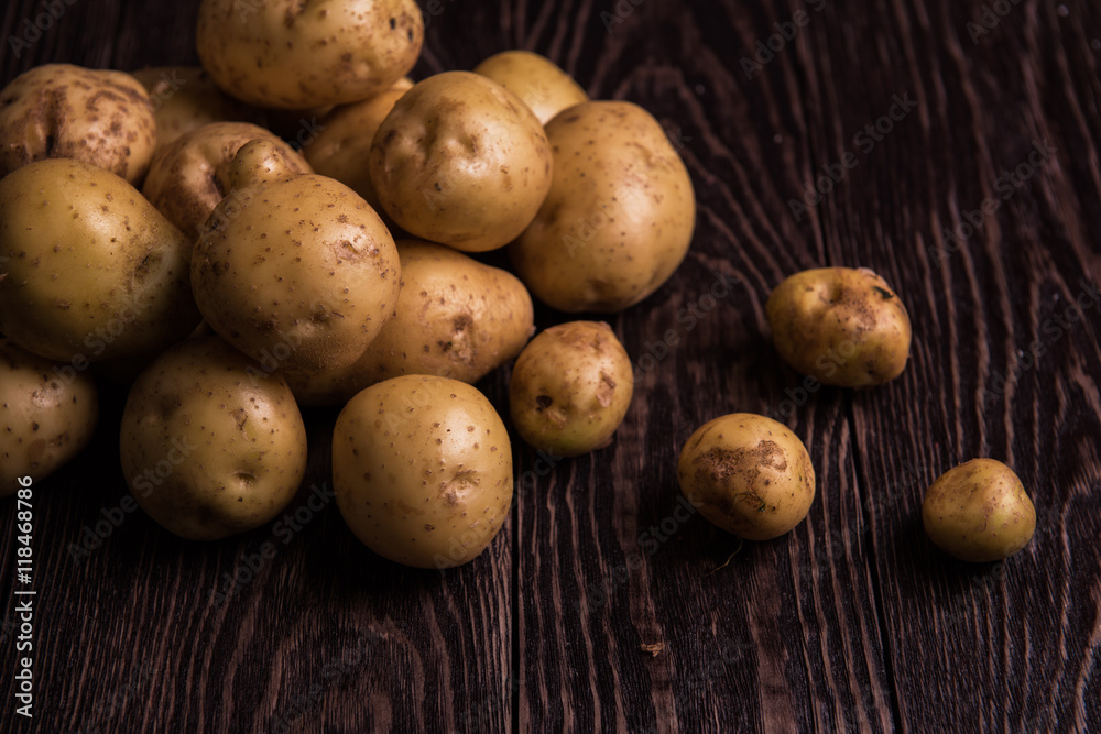 Freshly grown potato