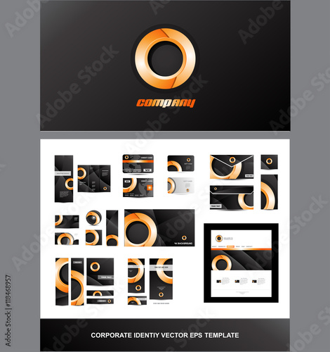 Corporate identity orange circle logo vector photo