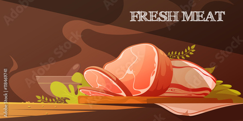 Fresh Meat Cartoon Illustration