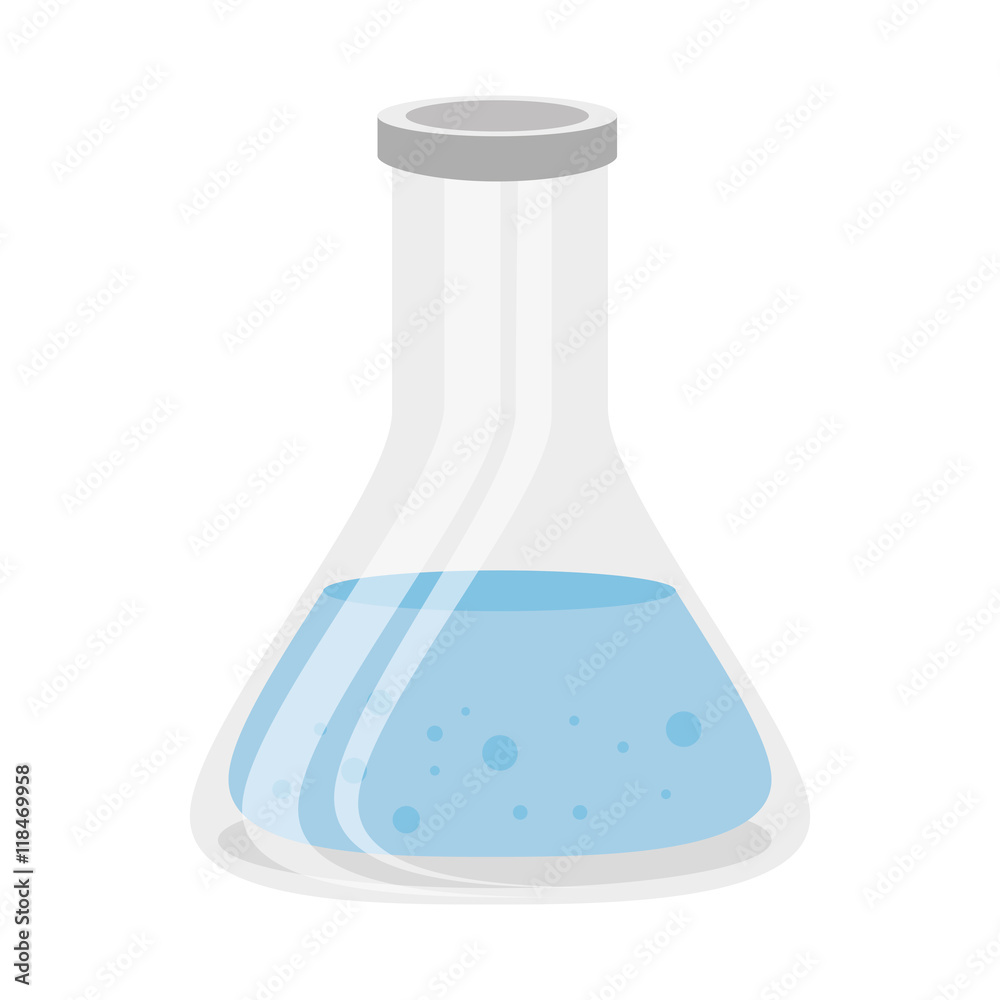 flask chemical chemistry bottle laboratory scientific object vector illustration isolated