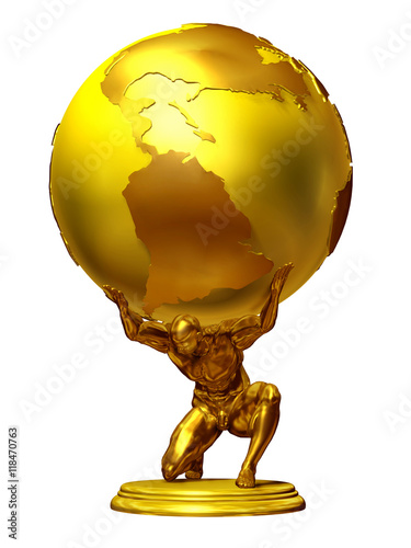 Atlas, man carries the world on his shoulders