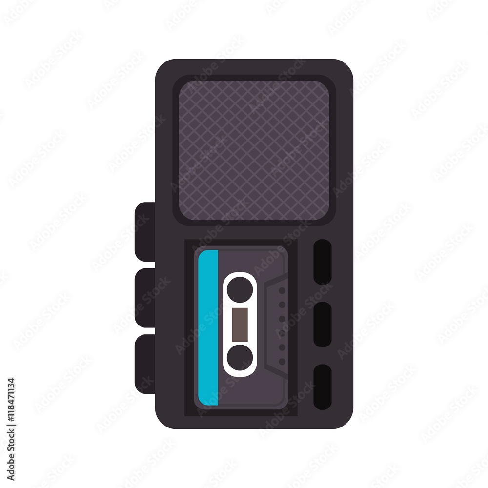 Fototapeta premium radio recording broadcast recorder news equipment electronic vector illustration isolated