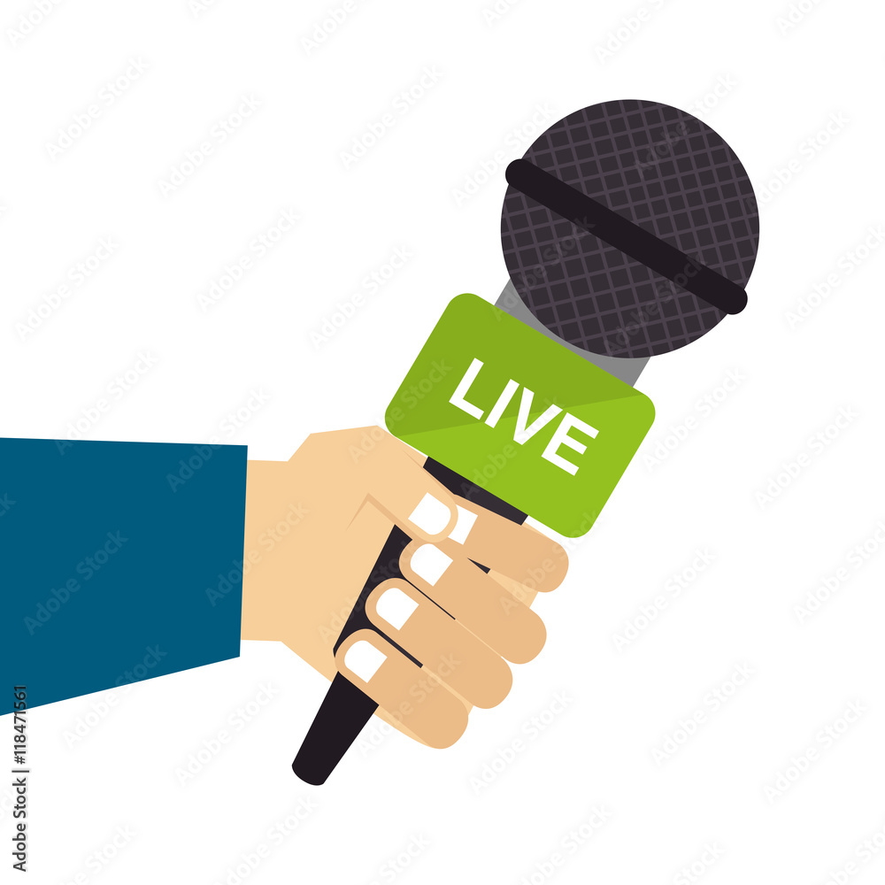 live microphone report press journalism reporter hand vector illustration isolated live microphone report press journalism reporter hand vector illustration isolated