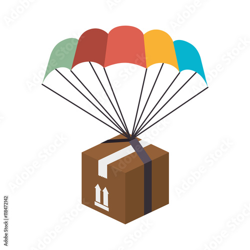 box parachute celebration gif rcolors present event vector illustration isolated