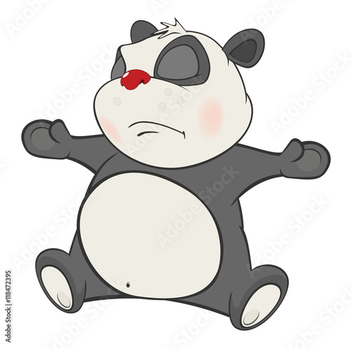 Fototapeta Naklejka Na Ścianę i Meble -   Illustration of a Cute Panda. Cartoon Character 